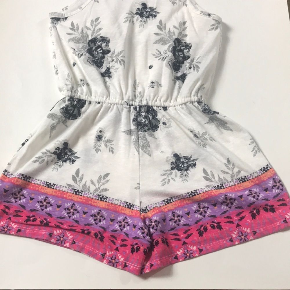 Mudd Size 10 Girls Romper white pink size M